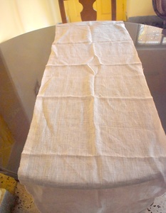 Chemin de table en étamine naturelle en lin 100% brodé de style japonais tissé pour la maison ou l'hôtel - Product Image 6