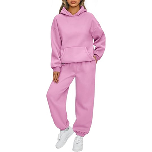 Conjunto de Sudadera con Capucha y Pantalones Anchos de Moda para Mujer - Product Image 1
