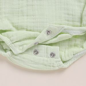 Premium Quality Organic <b>Muslin</b> Bubble Romper Pistachio Cream-Exquisite <b>Baby</b> Clothing - Product Image 4