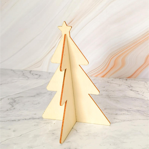 Décorations de Noël DIY en gros pour la maternelle : Mini sapins en bois à peindre, ornements cadeaux faits à la main pour enfants - Product Image 1