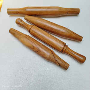 Rodillo de madera de acacia premium, rodillo de masa de madera maciza para hornear a precio económico - Product Image 6