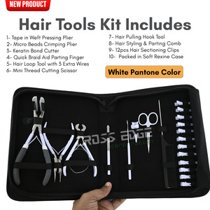 Outils d'extension de cheveux de qualité supérieure, clips de séparation de micro perles de cheveux, crochet pour cheveux, pince à sertir pour perles, pince à tisser, - Product Image 2