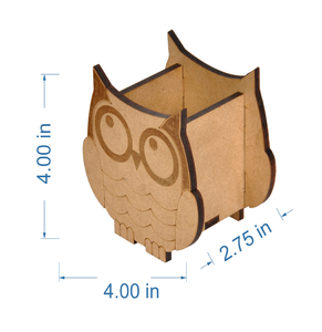 Organizador de bolígrafos de MDF, soporte para lápices, soporte cuadrado con forma de búho, soporte de madera para lápices, caja de almacenamiento de bolígrafos de MDF - Product Image 1