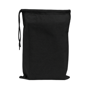 Bolsa de Lona de Algodón Negra con Cordón Trenzado, Fuelle Plano, Impresión de Logotipo Personalizado, Tamaño Mediano, Reutilizable, Ecológica, para Compras - Product Image 5