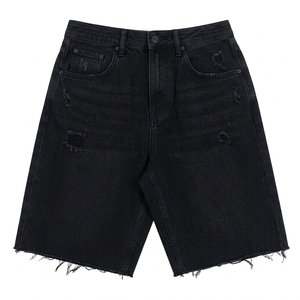 Personaliza tu Marca: Pantalones Cortos de Mezclilla Unisex al por Mayor para Hombre, Corte Bootcut, Cintura Media, Estilo Vintage, Casual de Verano, Streetwear con Botones Delanteros - Product Image 1