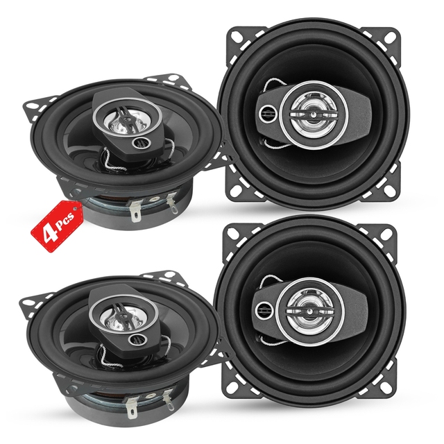 5 Core Car Audio 4 Inch Coaxial Door Mount Speakers 4Pcs 2 Way 250W 4Ohm Replacement Driver with Super Tweeter