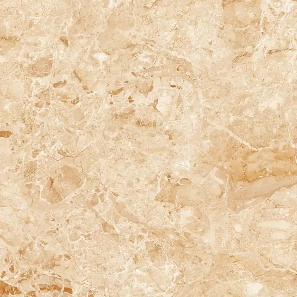 8mm Thick Glamour Crema Yellow 2x2 Marble Look Collection: 600x600mm Glossy Polished Porcelain Tiles for School Building