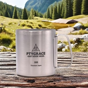 PY-C015 Titanium Double-walled Mug that Keeps Drinks Warm Longer, Capacity 300ml, Lightweight Camping Equipment - Product Image 3