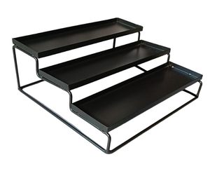 Étagère à épices en métal à 3 niveaux, organiseur de rangement pour bouteilles et bocaux, idéal pour garde-manger et armoire - Product Image 1
