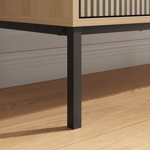 Credenza Moderna Minimalista in Legno con Dettagli in Marmo e Ripiani Regolabili per Cucina, Soggiorno, Ingresso - Product Image 5