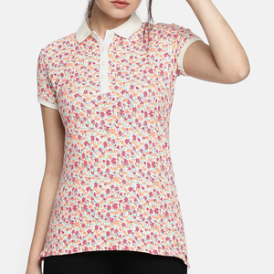 Polo de golf pour femme avec impression sérigraphique de logo personnalisé, polo de haute qualité 100% coton pour femme - Product Image 1