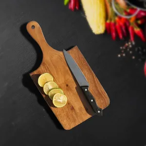 Tabla de Cortar de Bambú Resistente y de Estilo Simple, Tabla de Cortar de Madera de Acacia para Cocina, para Carne, Queso, Pan, Verduras y Frutas - Product Image 5