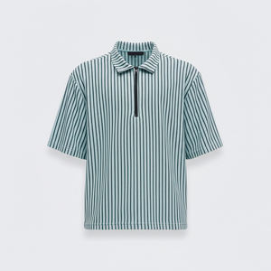 Conjunto Deportivo de Verano para Hombre de Dos Piezas, Camiseta Polo de Manga Corta con Cierre de Cremallera y Pantalones Cortos, Traje Deportivo Informal de Punto - Product Image 3