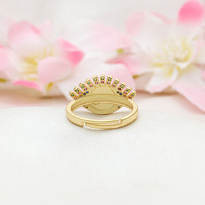 Wholesale 14K Gold Plated Inlaid Zircon Devil's <b>Eye</b> Fine <b>Ring</b> Jewelry Enamel Drop Oil <b>Evil</b> Angel <b>Eye</b> Finger <b>Rings</b> - Product Image 3