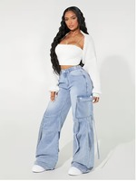 Design de luxe, denim foncé respirant, imprimé léopard/patchwork/à pois, orné de perles et de strass, streetwear sexy, décontracté pour les soirées, pour femmes
