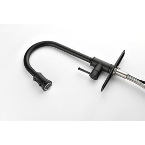 Rubinetto da cucina monocomando in acciaio inox con doccetta estraibile ad arco alto - Product Image 2