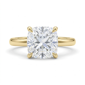 Anillo de Diamante Cultivado en Laboratorio con Corte Cojín y Tallo Dividido, Diseño Intrincado, Elegancia Estructural, Joya Fina Nupcial de Alto Lujo - Product Image 1