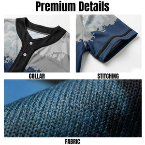 ผู้ผลิตเสื้อเบสบอลแบบสั่งทำ ปักกระดุม ชุดทีมพร้อมพิมพ์โลโก้ - Product Image 5