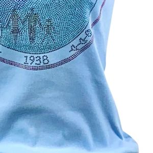 เสื้อยืดคอกลมสีฟ้าอ่อนสำหรับผู้หญิง ลายกราฟิก Family Heritage 1938 แขนสั้น สไตล์ลำลอง ผ้าฝ้าย วินเทจ - Product Image 6