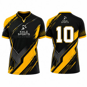 Camiseta de Fútbol Personalizada Original con Cuello en V, Mangas Cortas, Transpirable, de Secado Rápido, 100% Poliéster, con Logotipo del Equipo Personalizado - Product Image 2