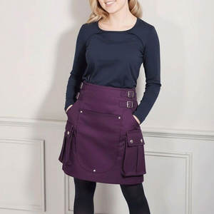 กระโปรงสไตล์สก็อตแบบดั้งเดิมสำหรับผู้หญิง ทำมือ สีม่วง แบบใช้งานได้จริง คิลท์สตรี ขนาดสั่งทำได้ OEM ODM 2026 - Product Image 1