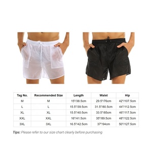 Shorts de bain pour hommes transparents à cordon de serrage, séchage rapide, avec slip en maille intégré, coupe ample, pour l'extérieur - Product Image 6
