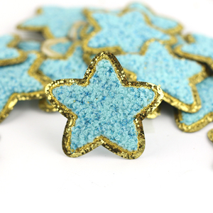 Custom Star Shape Embroidered Patch Iron On Sew On Nonwoven Felt Glitter Applique for Clothing Hat Bag Jacket Backpack fabric - Product Image 4