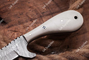 Couteau de boucher Damas 8 pouces, lame fixe de cowboy, pour la chasse, le dépecage, le camping, avec étui en cuir OEM, EDC, survie, vente en gros - Product Image 4