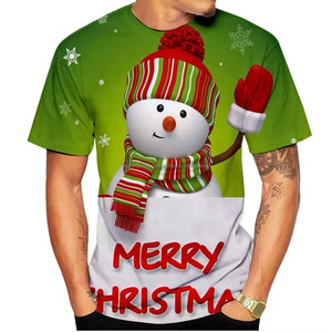 Unisex 2025 Red Merry <b>Christmas</b> <b>T</b>-<b>Shirt</b> <b>Ladies</b> & Men's Oversized Cotton <b>Christmas</b> Logo Printed Wholesale <b>Christmas</b> <b>T</b>-<b>Shirt</b> - Product Image 1