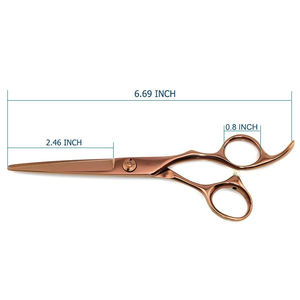 Ciseaux de barbier pour droitiers, rose gold, haute qualité, acier inoxydable 4Cr13, pointe droite et aiguisée, manche ergonomique, coupe de cheveux - Product Image 5
