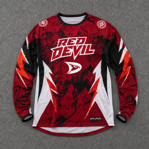 Vêtements de moto tout-terrain personnalisés en gros avec logo, chemise de course MX à manches longues pour hommes, maillot de motocross respirant en micro-mesh sublimé - Product Image 1
