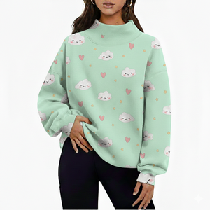 Trendy Cozy Autumn/Winter Women Long Sleeve Mockneck <b>Top</b> High Quality Fleece Fabric OEM ODM Stylish Casual Wear for Wholesale - Product Image 4