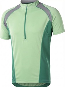 Maillot de cyclisme blanc à manches courtes pour homme avec empiècements gris, demi-zip avant, respirant, pour vélo de route, prix de gros - Product Image 3