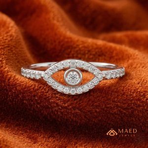 Silver Urban Street Style <b>Eye</b> Shape Engagement <b>Ring</b> for Women Elegant Halo Promise Daily Wear Jewelry <b>Ring</b> - Product Image 3