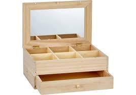 Wooden Jewelry <b>Organizer</b> Box with Natural Wood Finish for Accessories Storage - Product Image 3