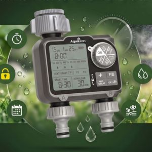 Faucet Irrigation Controller ABS Dual Outlet Switch Lock Outdoor <b>Water</b> <b>Timer</b> - Product Image 6
