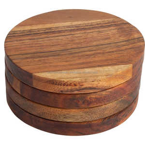 WONDEROVERSEAS Sous-verres classiques en bois de manguier de forme antique Sous-verres en noyer gratuits de meilleure qualité - Product Image 5
