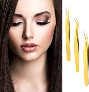 Pinces à cils de haute qualité en gros, étiquette privée, logo personnalisé, pinces à extensions de cils en acier inoxydable - Product Image 5