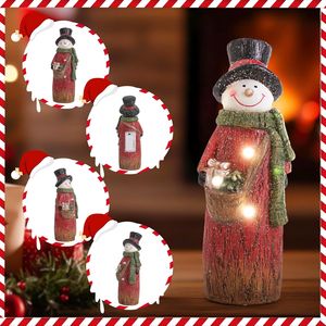 Decorazioni Natalizie con Pupazzo di Neve LED, Statua in Resina per Interni, Figurina Festiva e Giocattolo per Celebrazioni Natalizie - Product Image 2