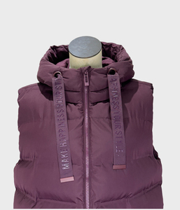 Colección GRACE: Chaleco Acolchado para Mujer, Chaqueta de Mezclilla con Capucha, Cierre de Cremallera, Manga Larga, Color Sólido - Product Image 3