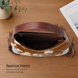 Premium Handmade Hair-On Cowhide Leather Fringe Hobo Bag Women | Western Boho Genuine Leather Shoulder <b>Handbag</b> | Vintage Single - Product Image 4