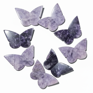 Vente en gros de Lepidolite Naturelle, Ailes de Papillon 3D Sculptées dans le Cristal, Pierre Énergétique, Spécimen Minéral de Guérison, Décoration Maison et Bureau - Product Image 2