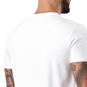 Mens <b>White</b> Jersey T Shirt Short Sleeve Athletic Gym Workout <b>Tee</b> Breathable Lightweight Running Fitness - Product Image 4