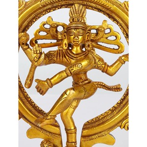 7 pouces fait à la main Nataraja Sculpture Dancing Lord Shiva en laiton fabriqué en Inde - Product Image 1