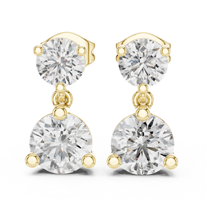 Pendientes de Zirconia Cúbica Redondos, Chapados en Oro de 18K, Certificados por IGI, para Regalo de Aniversario o Fiesta - Product Image 2