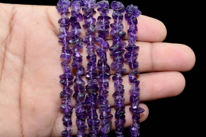 Cuentas de amatista natural en forma de chip, sueltas, de 3-6 mm, color púrpura, al por mayor, para la fabricación de joyas. - Product Image 2