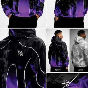 Trendy Color Changing Nylon <b>Jacket</b> Thermochromic Streetwear Heat Reactive <b>Zip</b> <b>Up</b> Windbreaker Waterproof <b>Jacket</b> for men OEM Bulk - Product Image 4