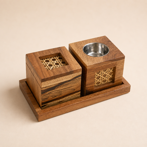 Juego de incienso de sándalo religioso de lujo con bandeja decorativa |   Quemador de Incienso Ecológico Árabe, Porta Incienso para el Hogar |   OEM - Product Image 1