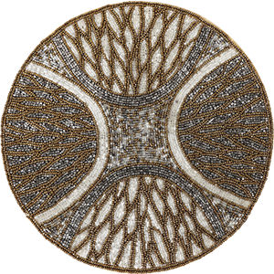Luxury Modern Round Placemat Glass Beaded <b>Table</b> <b>Mat</b> for Dining Kitchen Restaurant and Hotel Decoration Cloth Material Pad - Product Image 1