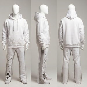 Custom Embroidered Printing French Terry Hoodie & Jogger <b>Set</b> Heavyweight 100% Cotton French Terry Hoodie & Jogger <b>Set</b> - Product Image 1